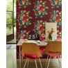 Pip Studio|Papier peint fleurs des champs sur fond bordeaux|Papier Peint