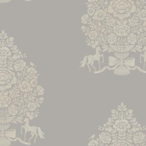 Pip Studio|Papier peint blanc avec ornements floraux dorés|Damas