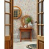Pip Studio|Romantic wallpaper with flowers and animals on brown background|Wallpaper