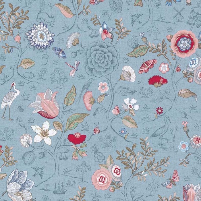 Pip Studio|Papel pintado floral romántico con garzas y un aire oriental|Papel Pintado