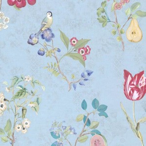 Papeldecor|Wallpaper abstract flowers, green leaves|Wallpaper