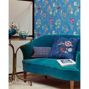 Casamance|Wallpaper linen textile effect orange|Wallpaper 2