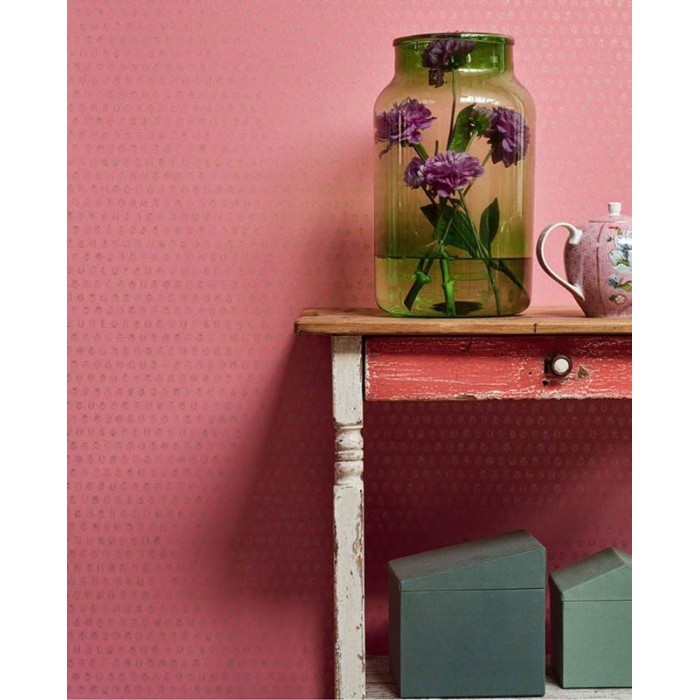 Pip Studio|Contemporary wallpaper in pink and gold with metallic insects|Wallpaper