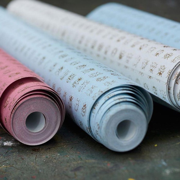 Pip Studio|Papier peint bleu ciel et or style contemporain|Minimaliste