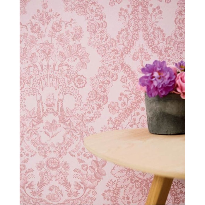 Pip Studio|Barock Tapete in Rosa|Damast