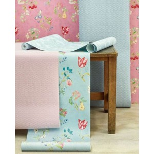 Casadeco|Simple wallpaper with beige sea lavender floral print|Scandinavian 2