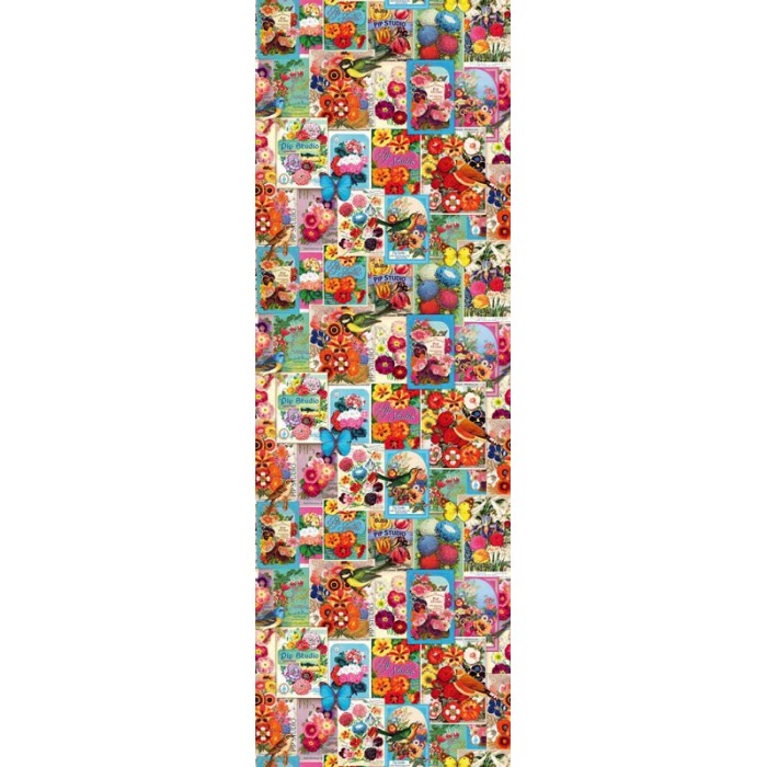 Pip Studio|Mural pared collage romántico, flores y pájaros|Murales de Pared