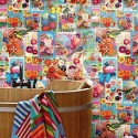 Pip Studio|Wall mural romantic collage, flowers and birds|Wallmurals