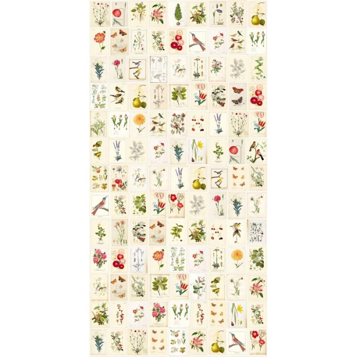 Pip Studio|Wall mural nostalgic vintage flowers and birds|Wallmurals