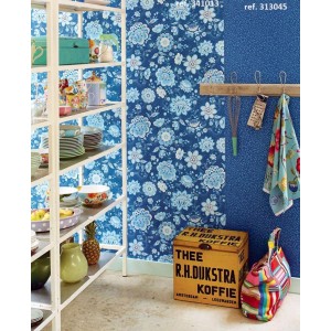 Eijffinger|Beige burlap floral wallpaper|Floral 2