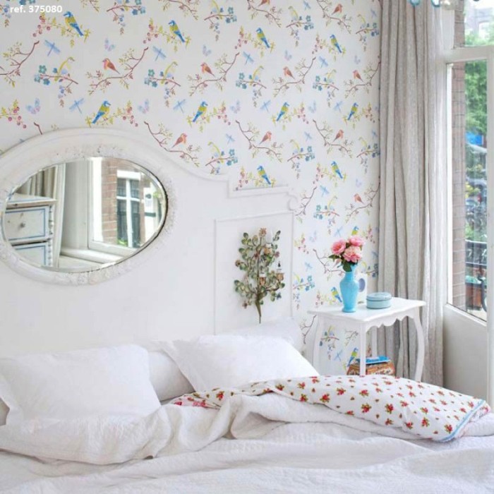 Papel pintado romántico de flores, pájaros, mariposas y libélulas - Pip Studio Pip Studio 4 375083