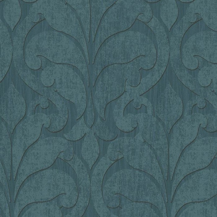 Eijffinger|Papier peint damassé bleu turquoise et vert|Damas
