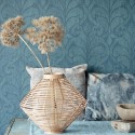 Eijffinger|Papier peint damassé bleu turquoise et vert|Damas