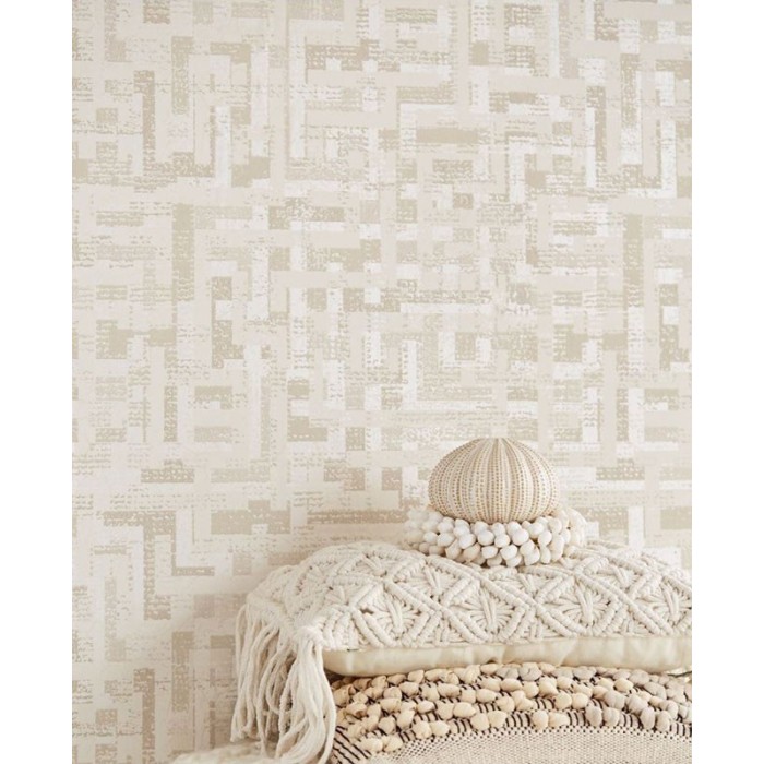 Eijffinger|Ethnic wallpaper in shiny cream white|Ethnic