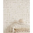 Eijffinger|Papier peint ethnique blanc crème brillant|Ethnique
