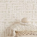 Eijffinger|Papier peint ethnique blanc crème brillant|Ethnique