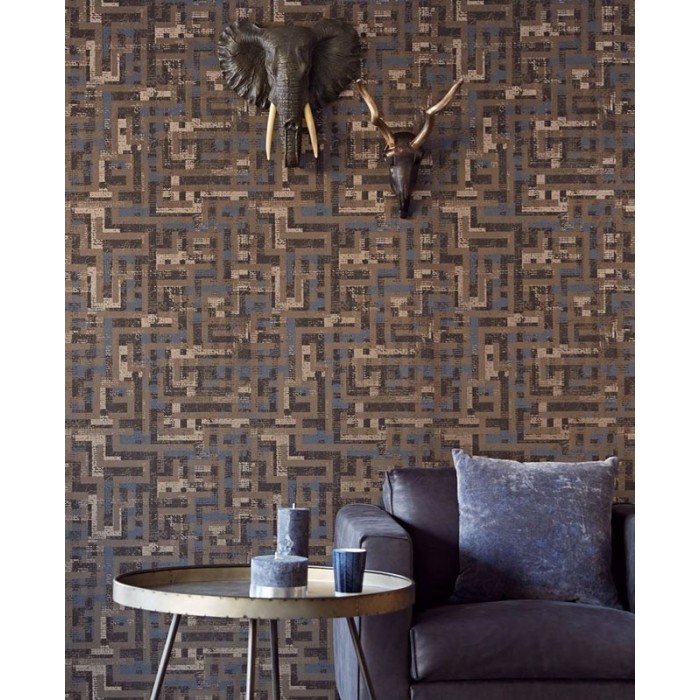 Eijffinger|African wallpaper with metallic geometric motifs|Ethnic