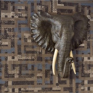 Casadeco|Papier peint effet tissu mousseline marron glacé|Brun