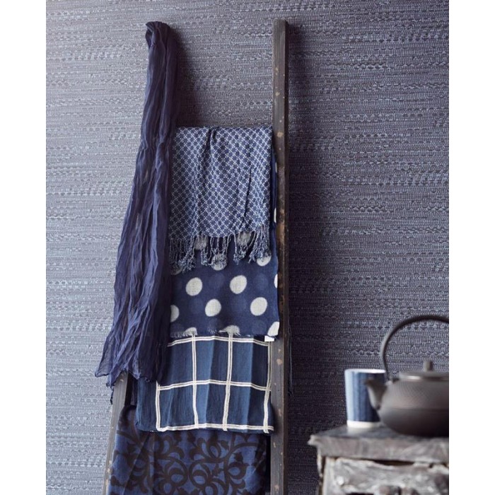 Eijffinger|Ethnic African wallpaper in blue|Raffia Imitation