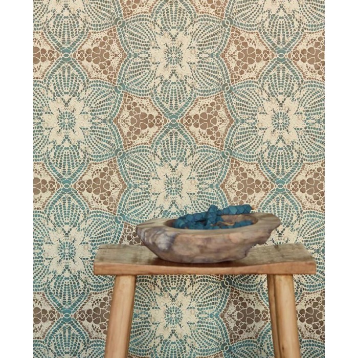 Eijffinger|Ethnic wallpaper in metallic green and gold|Wallpaper