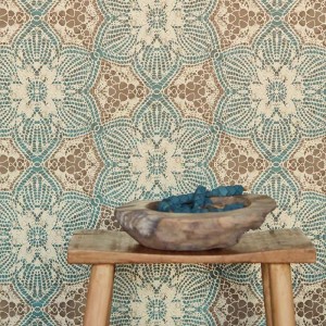Eijffinger|Papier peint ethnique motifs en relief gris argent brillant|Damas