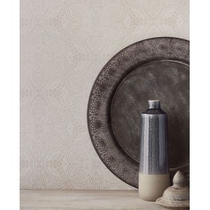 Pip Studio|Papier peint blanc avec ornements floraux dorés|Damas 2