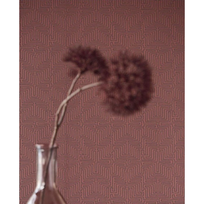 Eijffinger|Modern wallpaper in red and brown with relief|Wallpaper