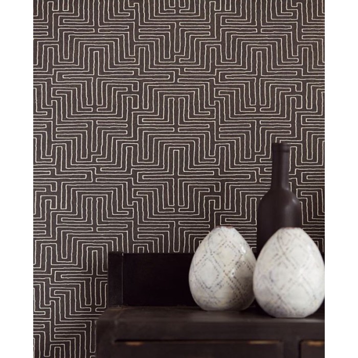 Eijffinger|Papel pintado étnico moderno negro|Étnico