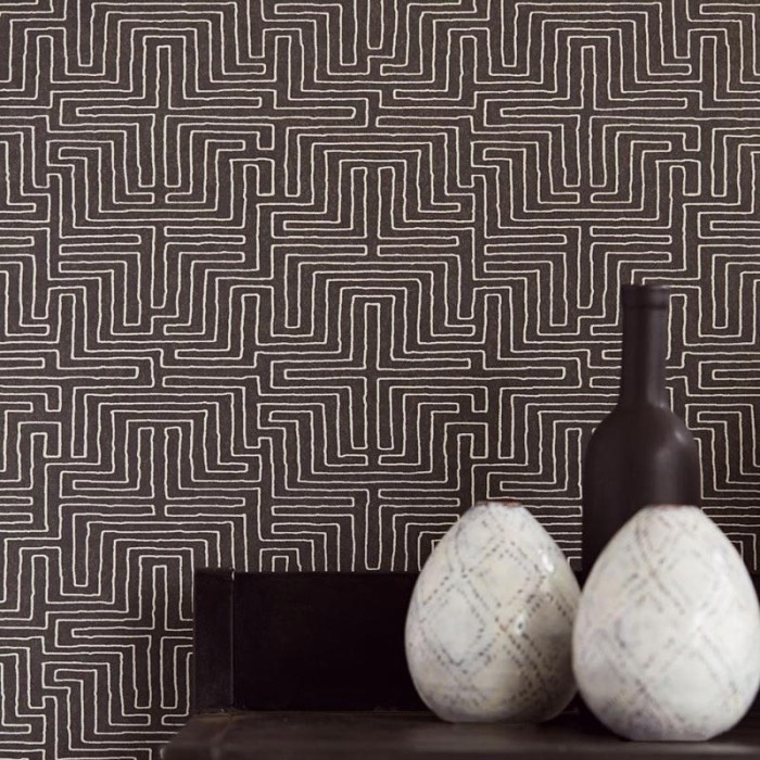 Eijffinger|Papel pintado étnico moderno negro|Étnico