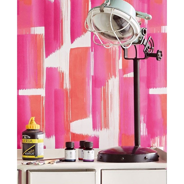 Eijffinger|Papel pintado rayas modernas, rosa fucsia|Juvenil