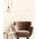 Eijffinger|Papel pintado geométrico retro blanco beige|Papel Pintado
