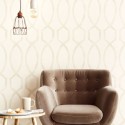Eijffinger|Papel pintado geométrico retro blanco beige|Papel Pintado