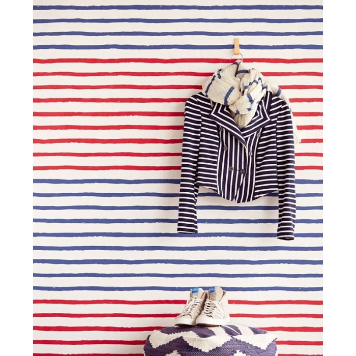 Eijffinger|Red nautical striped wallpaper|Stripes