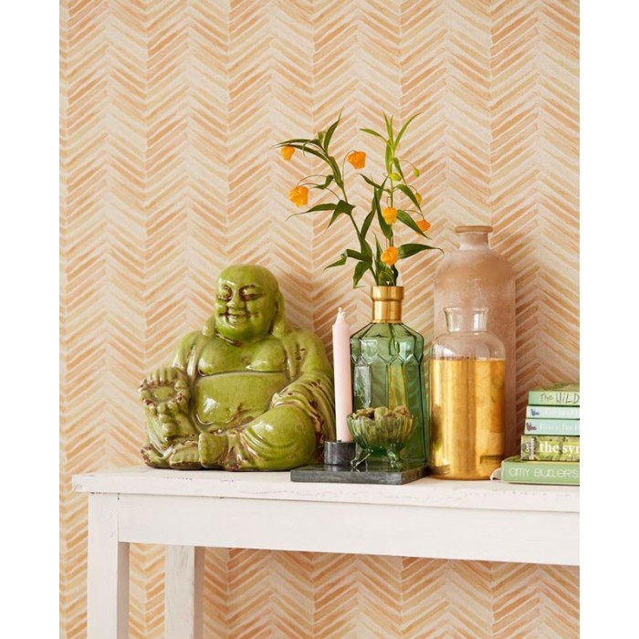 Eijffinger|Papier peint rayures zigzag marron et orange|Papier Peint