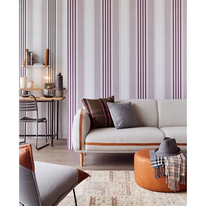 Eijffinger|Modern lilac purple striped wallpaper|Stripes