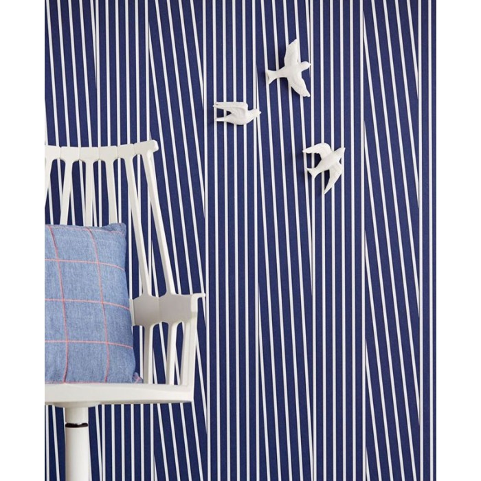 Eijffinger|Modern diagonal blue striped wallpaper|Stripes