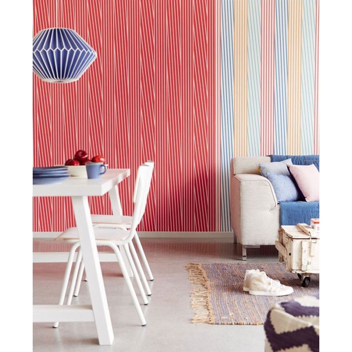 Eijffinger|Papel pintado rayas rojas diagonales modernas|Rayas