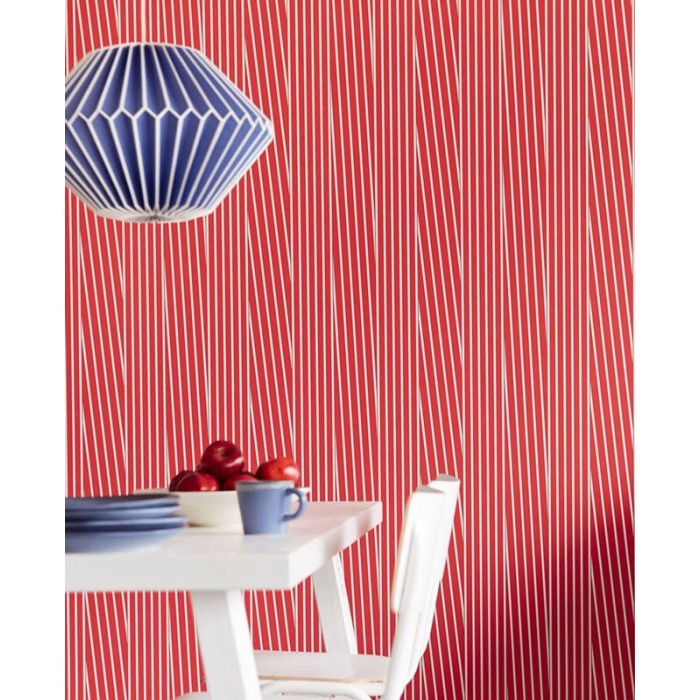 Eijffinger|Modern diagonal red striped wallpaper|Stripes