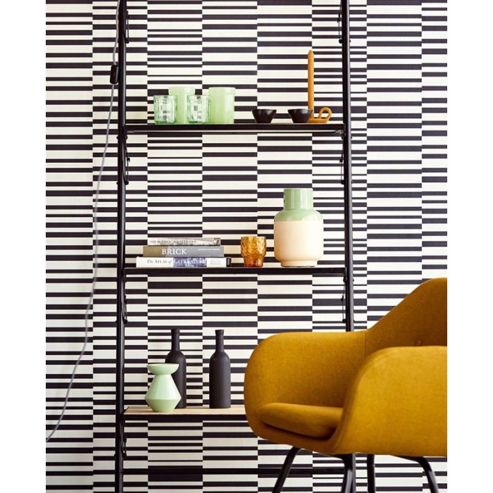Eijffinger|Papel pintado rayas horizontales blanco negro moderno|Moderno