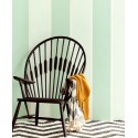 Eijffinger|Green striped wallpaper with silver band|Stripes