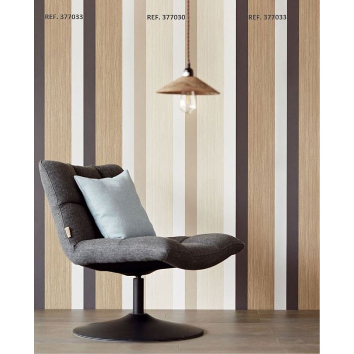 Eijffinger|Papel pintado rayas amarillas blancas efecto madera|Imitacion Madera