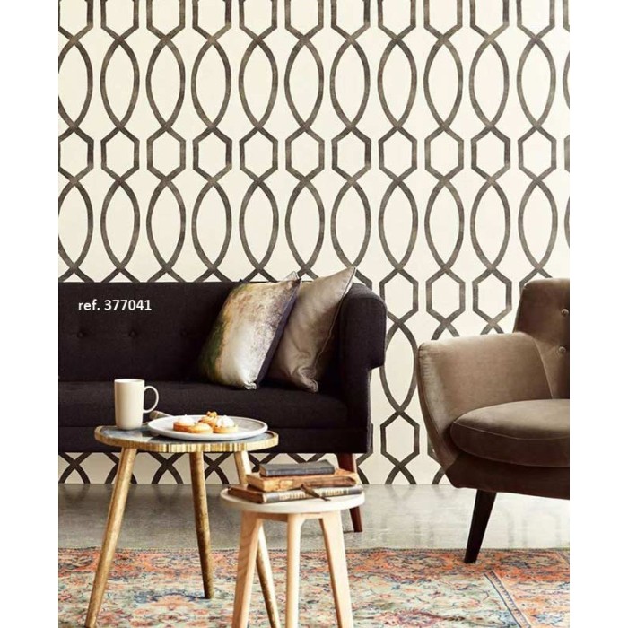 Eijffinger|Contemporary retro wallpaper in off-white and beige|Wallpaper