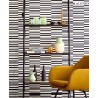 Eijffinger|Modern wallpaper with metallic white horizontal broken stripes|Wallpaper