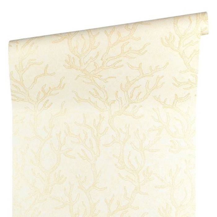 Versace|White and beige marine corals wallpaper|Wallpaper