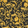 Versace|Papel pintado barroco negro y dorado metalizado|Damasco