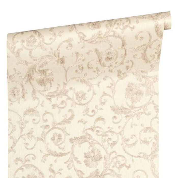 Versace|Ornamentale florale Tapete metallisch mit Stickereien|Tapeten