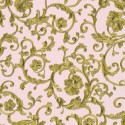 Versace|Ornamentale florale Tapete rosa mit goldenen Stickereien|Tapeten
