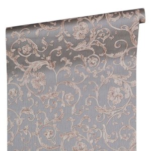 As Creation|Papier Peint style damas ou baroque blanc effet brillant|Damas 2
