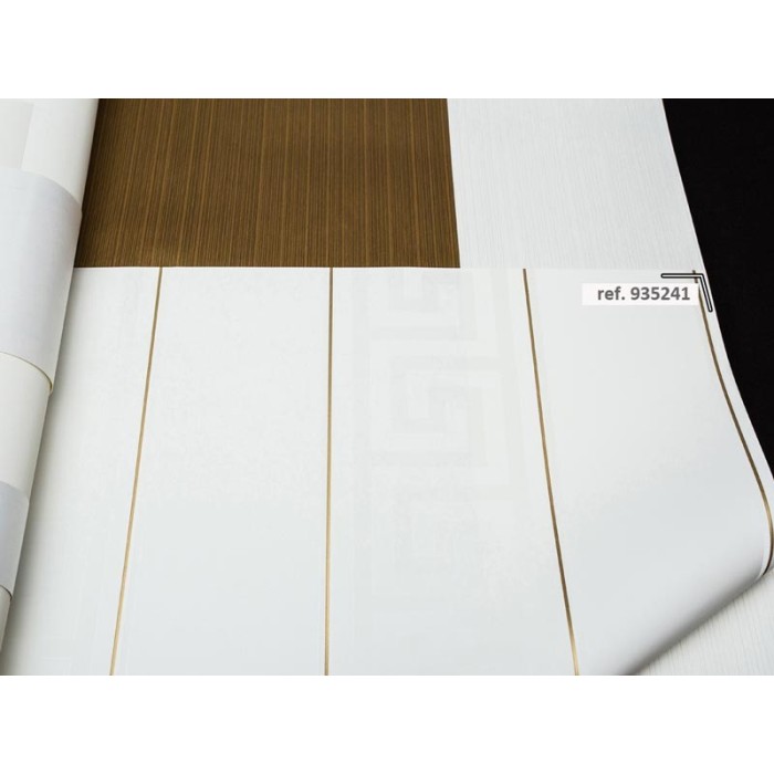 Versace|Papel pintado rayas blancas serigrafiadas|Rayas