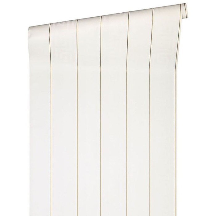 Versace|Papel pintado rayas blancas serigrafiadas|Rayas